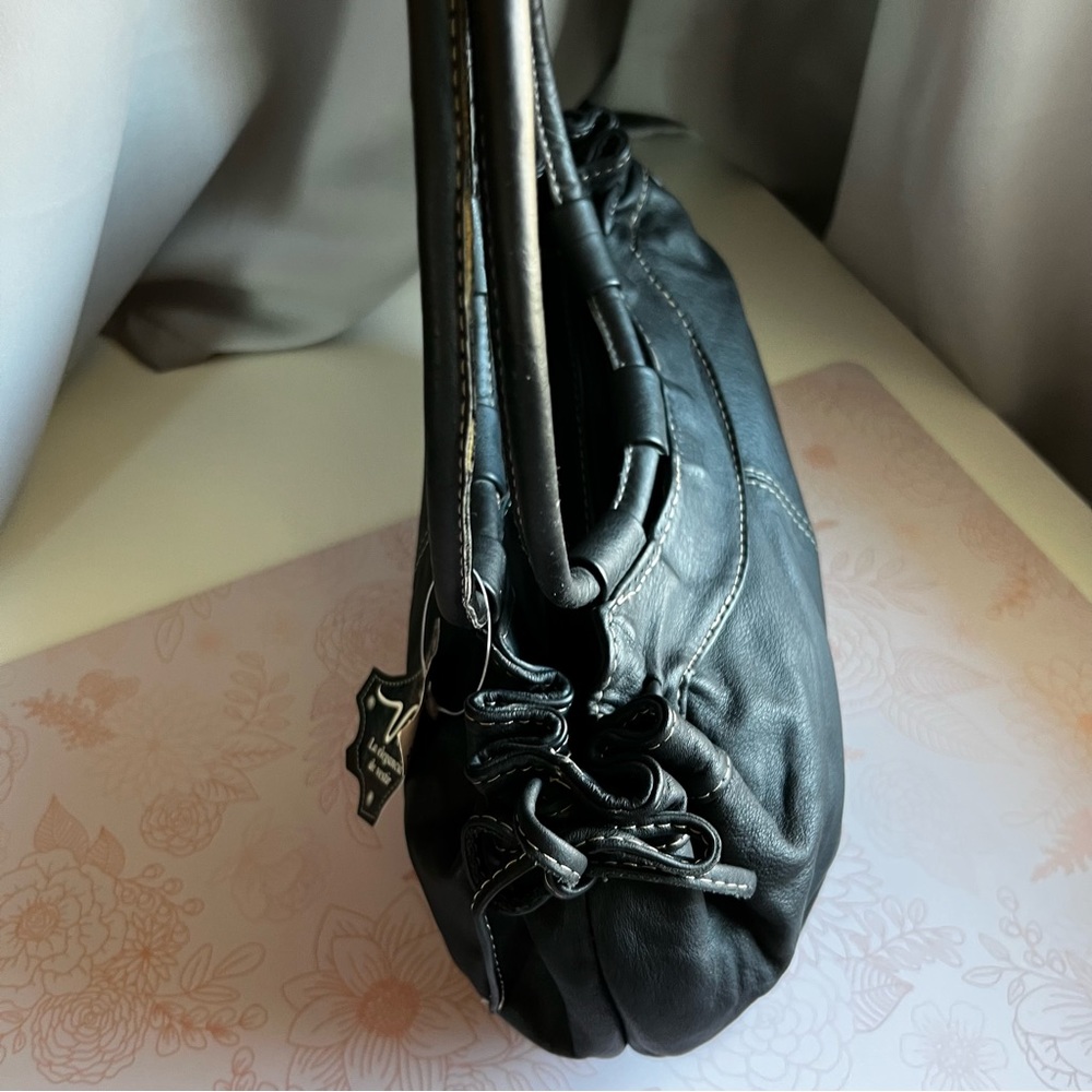 VTG Y2K Vicen Black Leather Shoulder Bag NWT - Picture 5 of 13